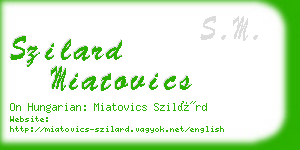 szilard miatovics business card